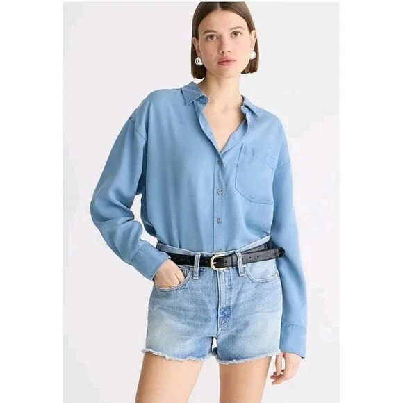 J. Crew Denim Relaxed Short Denim Casual Womens Size 27 - Picture 1 of 9